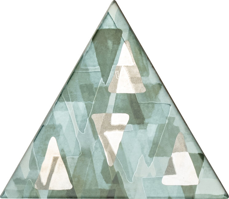 Декор L 17x17х17 Triangolo Impressioni Platino Su Verde - Triangolo - TG D IMP PLA 09 з колекції Triangolo Petracer’s