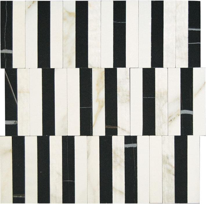 Мозаїка Calacatta Gold Mosaico Stripe 27.2x29 Marble Experience Impronta з колекції Marble Experience Impronta
