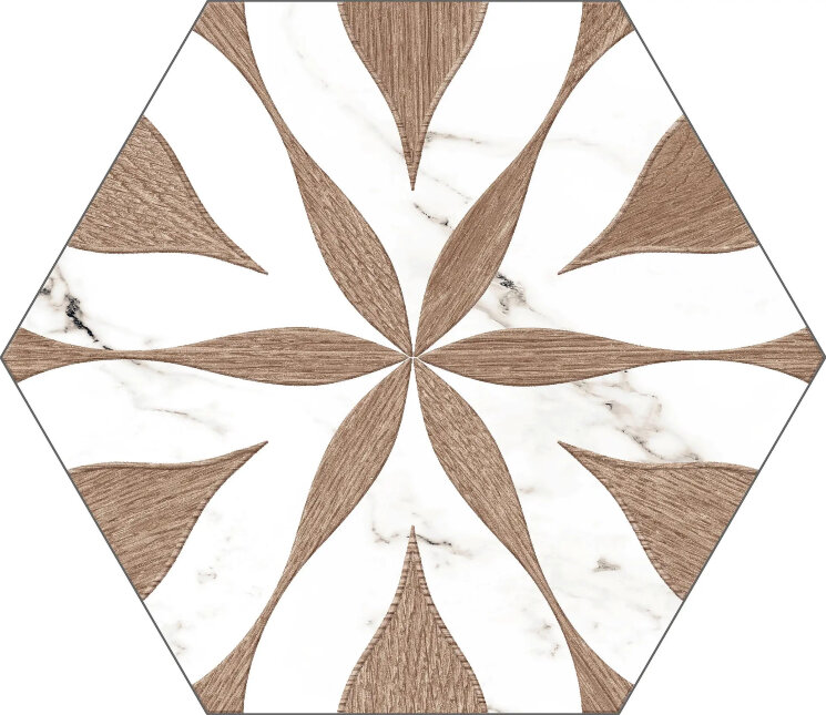 Плитка Flower Loire Noce Hex 25 - 22x25  Flower Hex 25 з колекції Flower Hex 25 Codicer 95