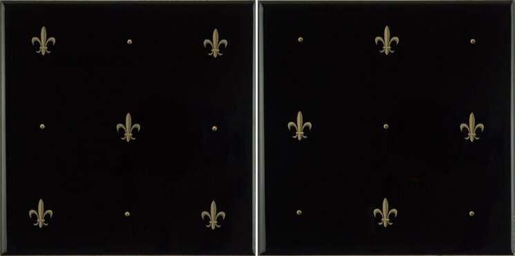 Декор Fleur De Lis Gold Fleur De Lis 15.2x30.4 Artworks Jet Black Original Style з колекції Artworks Jet Black Original Style Декор Fleur De Lis Gold Fleur De Lis 15.2x30.4 Artworks Jet Black Original Style з колекції Artworks Jet Black Original Style