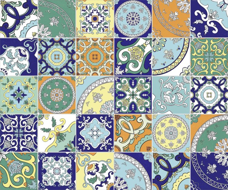 Плитка 21.6x21.6 S19121DEPMX Colors Panarea Color Mix Lucido Savoia Colors з колекції Colors Savoia