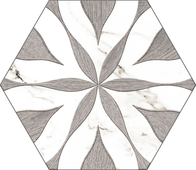 Плитка Flower Loire Silver Hex 25 - 22x25 Flower Hex 25 з колекції Flower Hex 25 Codicer 95 Плитка Flower Loire Silver Hex 25 - 22x25 Flower Hex 25 з колекції Flower Hex 25 Codicer 95