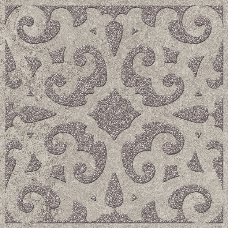 Декор 15x15 Arabesco Grey Ang. Argento/Silver - Petra - 154P8B з колекції Petra Emilceramica