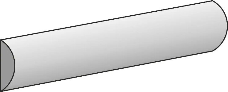 3x13 Chroma Semi Round Bullnose Misty Grey Aleluia Chroma з колекції Chroma Aleluia