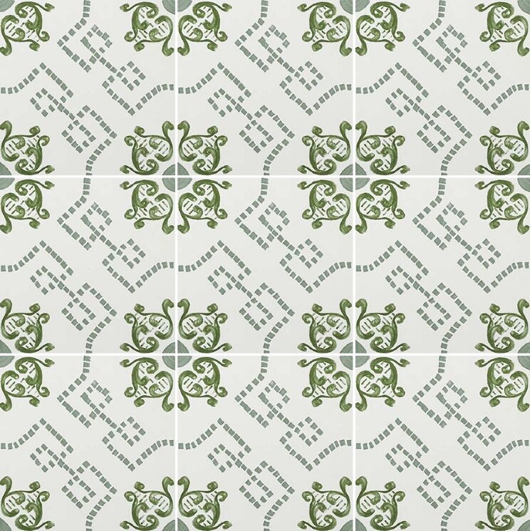 Плитка 20x20 Le Riggiole Pompei Bianco - Verde - Le Riggiole - 144509 з колекції Le Riggiole 14 Ora Italiana
