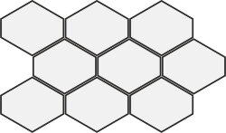 Мозаїка (25.5x44) 24258 Benzene mosaic light grey Eq-10M - Scale