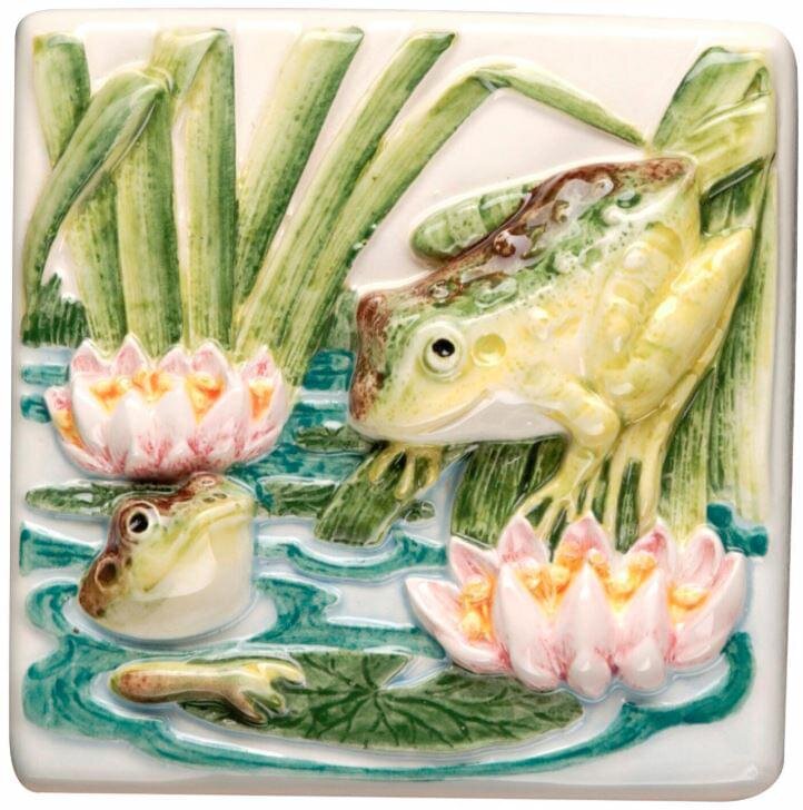 Декор Frog And Reeds Clematis 10x10 La Belle Original Style з колекції La Belle Original Style Декор Frog And Reeds Clematis 10x10 La Belle Original Style з колекції La Belle Original Style