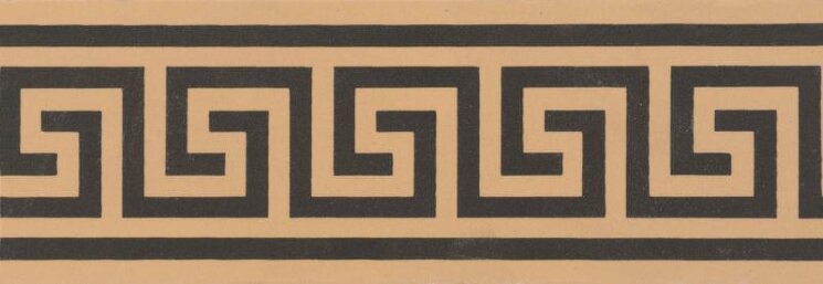 Бордюр Greek Key Border Black On Buff 5.3x15.1 Victorian Floor Tiles Original Style з колекції Victorian Floor Tiles Original Style