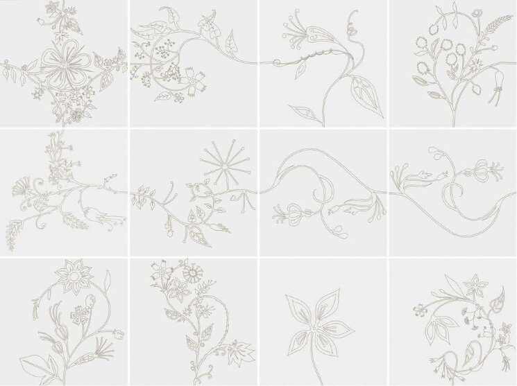 Декор (20x20) Primavera Platinum (set 12pcs) (Bianco Extra) - Primavera з колекції Primavera Bardelli