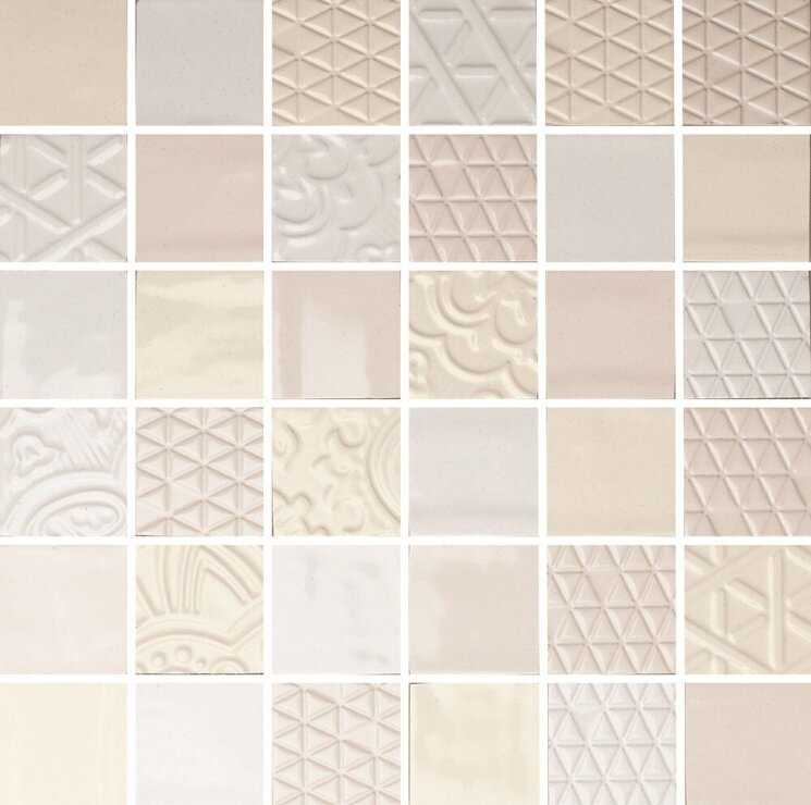 Мозаїка (28.8x28.8) MEM401L Mosaico Memento 4,6X4,6Mix 1Bianco-Cipria-Avorio - Memento з колекції Memento Quintessenza