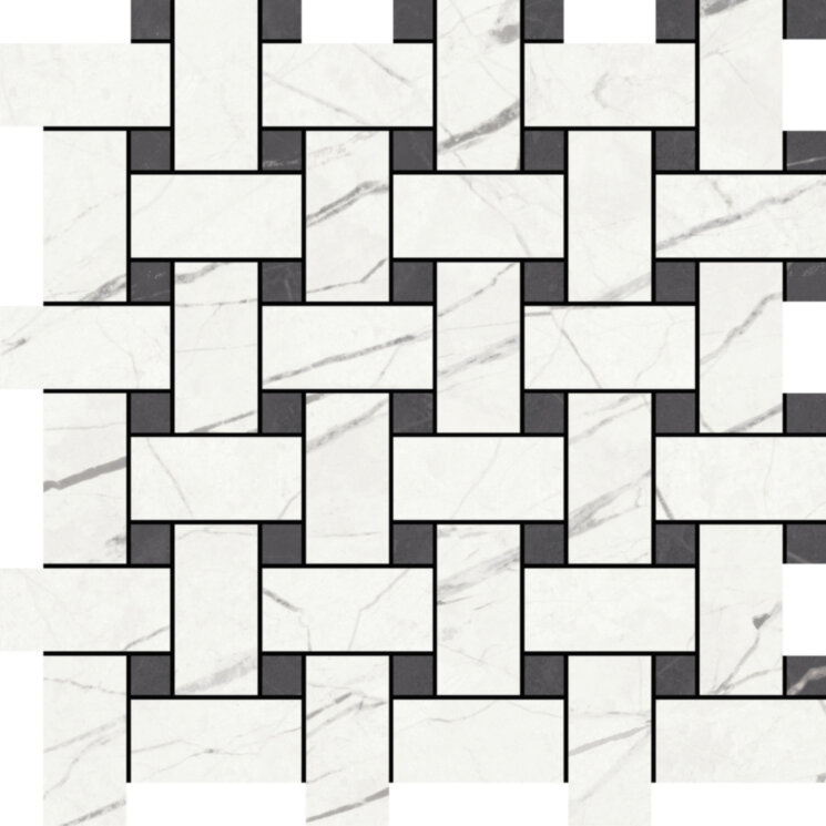 Мозаїка 34x34 Mosaic Basket Muse White/Coal-Muse-DC1001 з колекції Muse Aleluia