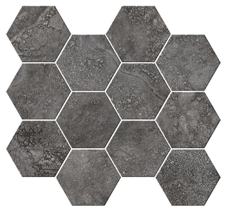 Мозаїка Cross Cut Black Mosaico Esagoni T12 Nat 32.8x35 Italian Icon Cisa з колекції Italian Icon Cisa