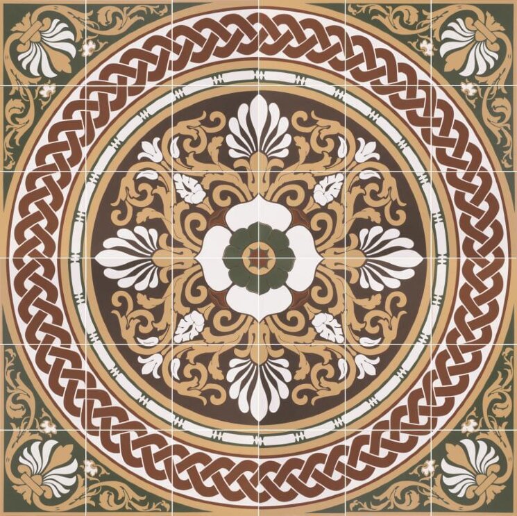Панно Palmerston Green 91.6x91.6 Victorian Floor Tiles Original Style з колекції Victorian Floor Tiles Original Style