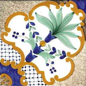 Декор (20x20) Fiore Antico Mediterranea - Ceramica Artistica Vietrese з колекції Ceramica Artistica Vietrese Giovanni De Maio