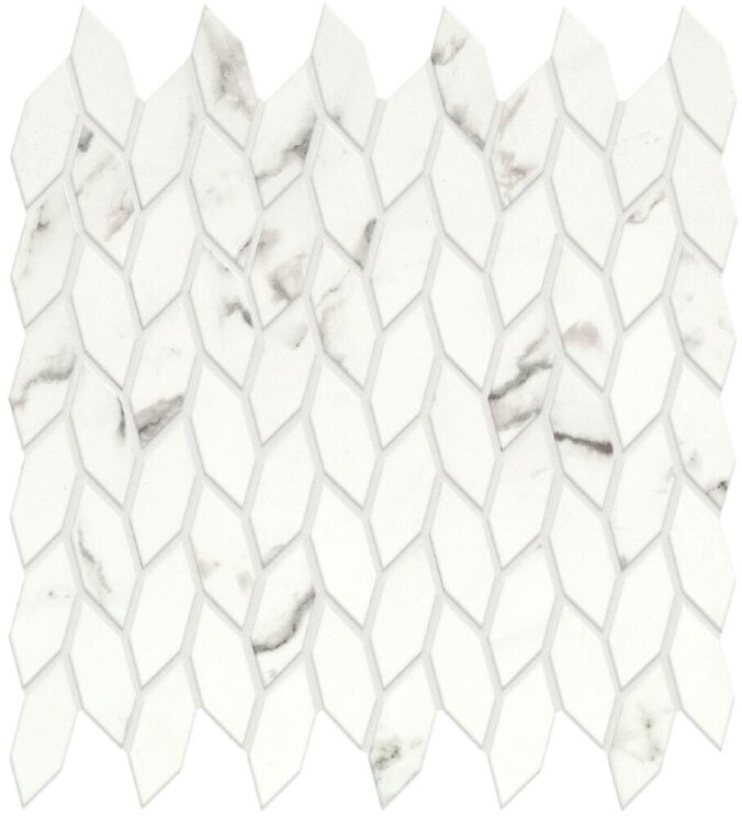 Мозаїка Statuario Supremo Mosaico Twist Shiny A4WM з колекції Marvel Shine Wall Atlas Concorde