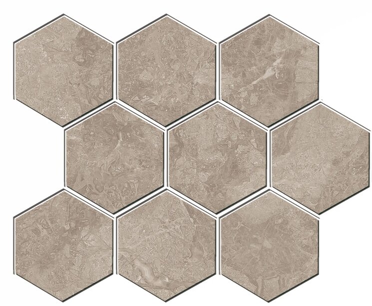 Мозаїка 29.2x35.5 Titanium Brown Hex?gono Cristacer Titanium з колекції Titanium Cristacer