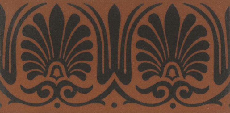 Бордюр Faraday Border Black On Red 7.5x15.1 Victorian Floor Tiles Original Style з колекції Victorian Floor Tiles Original Style