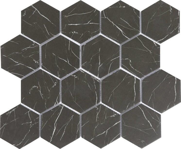 Мозаїка 25.9x29.8 ST ENA803/HEX73 Contemporanea Digital Printed Enameled Glass Calacatta Hexagono Nero Marquina Arvex Contemporanea з колекції Contemporanea Arvex Мозаїка 25.9x29.8 ST ENA803/HEX73 Contemporanea Digital Printed Enameled Glass Calacatta Hexagono Nero Marquina Arvex Contemporanea з колекції Contemporanea Arvex