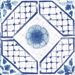Плитка (60x60) Maiolica Blue pattern #3 - Maiolica Mix