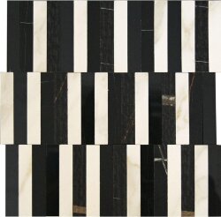 Мозаїка Sahara Noir Mosaico Stripe 27.2x29 Marble Experience Impronta