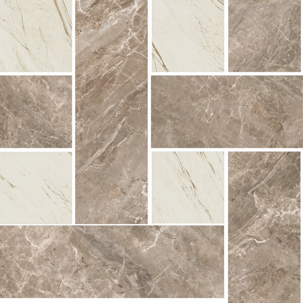 Мозаїка (29.1x29.1) 2404530 Mos. Chest. Gri-Bianco - Marble з колекції Marble Versace