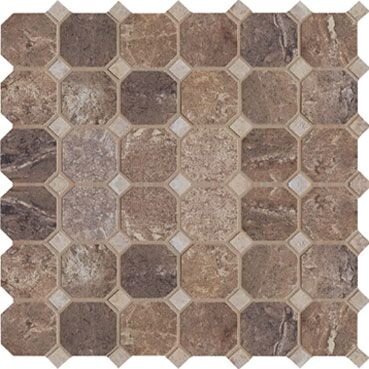 Мозаїка (33.3х33.3) 0170169 ROYAL MARBLE MOSAICO OTTAGONA NOCE LAP з колекції Pierwood Cisa