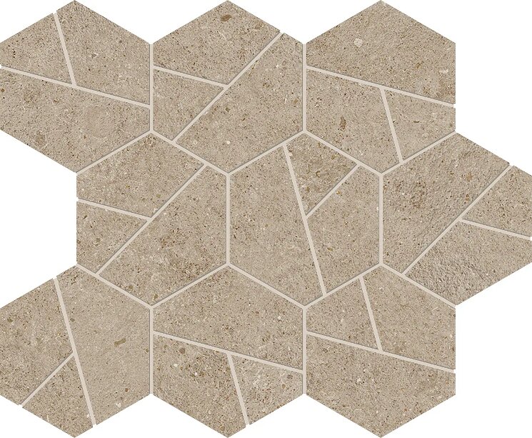 Мозаїка 25x28.5 A7CW Boost Stone Clay Mosaico Hex Atlas Concorde Boost Stone з колекції Boost Stone Atlas Concorde