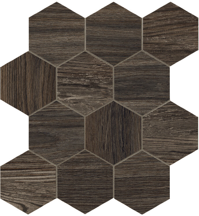 Мозаїка 35x37,5 Coal Essagona Mix - Craftsman Wood - DCWEM70 з колекції Craftsman Wood Dom Ceramiche Мозаїка 35x37,5 Coal Essagona Mix - Craftsman Wood - DCWEM70 з колекції Craftsman Wood Dom Ceramiche
