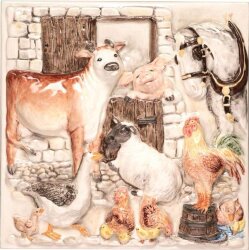 Декор Farmyard Plaque Clematis 30x30 La Belle Original Style Декор Farmyard Plaque Clematis 30x30 La Belle Original Style