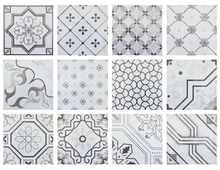 Декор Decor Mix Gris 15x15 Antic Fabresa з колекції Antic Fabresa