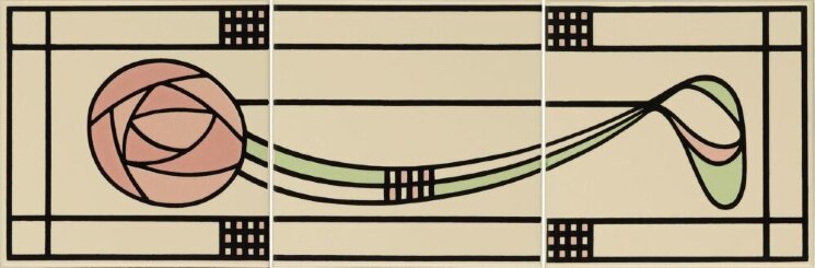 Панно Glasgow Rose Right Hand 45.6x15.2 Artworks Colonial White Original Style з колекції Artworks Colonial White Original Style