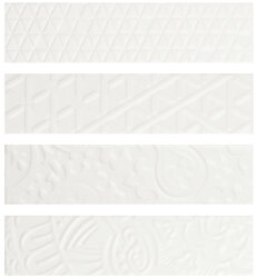 Плитка (5x20) MEM105L Trame(4Grafiche)Bianco Lucido - Memento