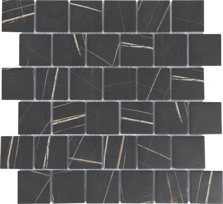 Мозаїка 30x30 ST ENA806/4848 Contemporanea Digital Printed Enameled Glass Calacatta Sahara Noir Arvex Contemporanea з колекції Contemporanea Arvex