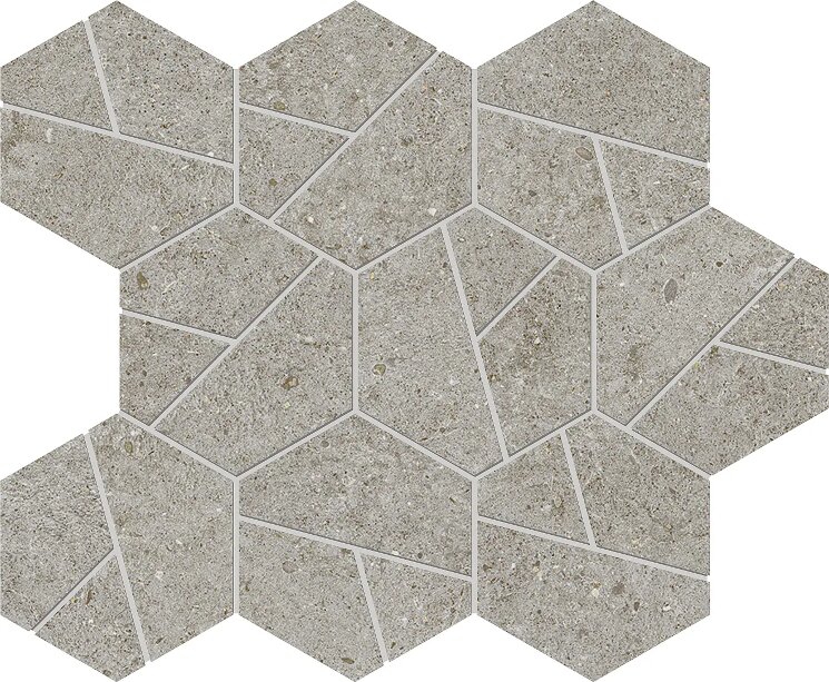 Мозаїка 25x28.5 A7CZ Boost Stone Grey Mosaico Hex Atlas Concorde Boost Stone з колекції Boost Stone Atlas Concorde