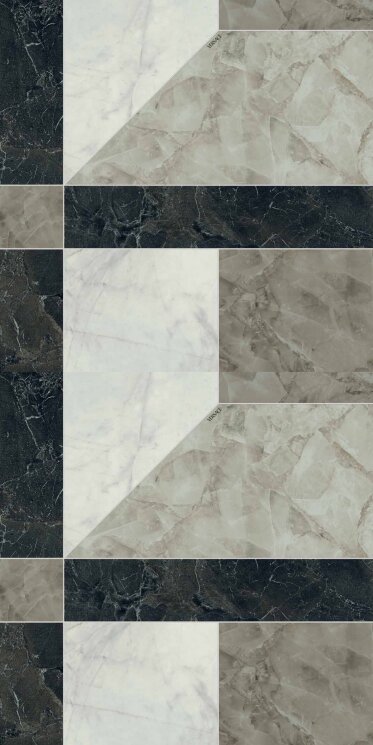 Плитка Tarsia Prospect Nero LUX 3D 60X120 з колекції Tarsia Versace