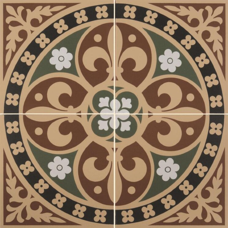 Панно Gladstone Green-Red 30.4x30.4 Victorian Floor Tiles Original Style з колекції Victorian Floor Tiles Original Style Панно Gladstone Green-Red 30.4x30.4 Victorian Floor Tiles Original Style з колекції Victorian Floor Tiles Original Style
