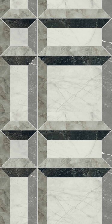 Плитка Tarsia Frame Nero LUX 3D 60X120 з колекції Tarsia Versace