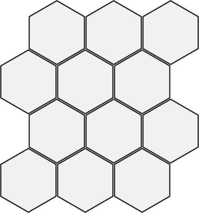 Мозаїка 30x34.7 DMJME40 Majestc Bico Mos.Esagona Travertino Silver Dom Ceramiche Majestic Evo Bitech з колекції Majestic Evo Bitech Dom Ceramiche