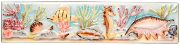 Бордюр Seahorse And Conch Border 5x20 La Belle Original Style з колекції La Belle Original Style Бордюр Seahorse And Conch Border 5x20 La Belle Original Style з колекції La Belle Original Style