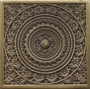 Вставка Rosal Satined brass 6x6 Tacos De Bronce Moneli з колекції Tacos De Bronce Moneli