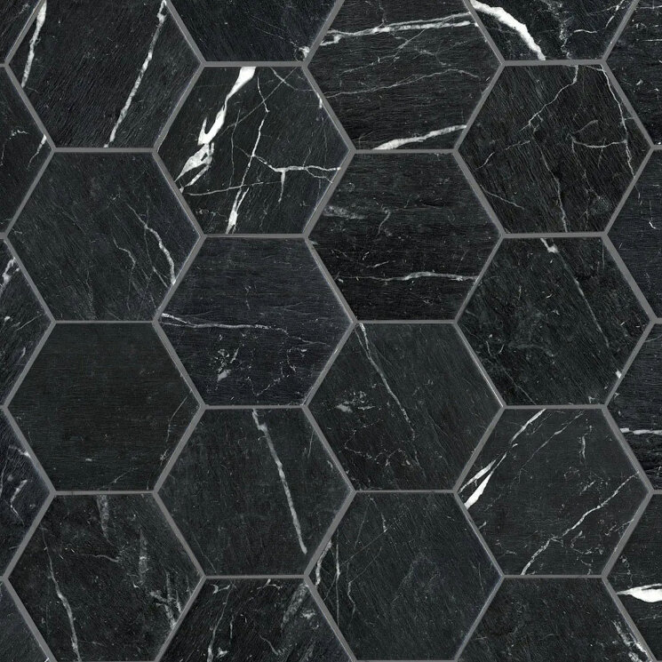 Плитка Esagone Marmi Black - 15x17.3 15ESMABL Marmi з колекції Marmi Keradom