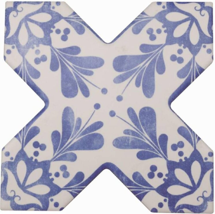 Декор Cross Decoro Stencil Electric Blue 13.25x13.25 Becolors Cevica з колекції Becolors Cevica