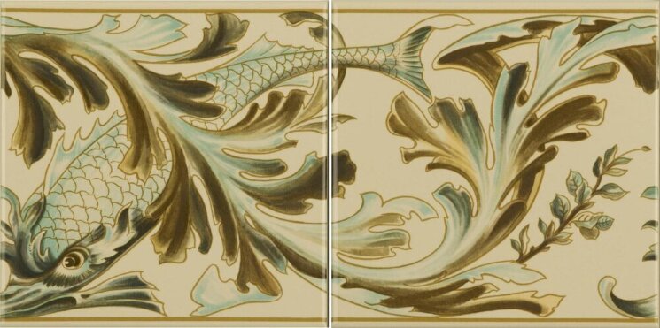 Панно Fish Frieze 2-Tile Set 15.2x30.4 Artworks Colonial White Original Style з колекції Artworks Colonial White Original Style Панно Fish Frieze 2-Tile Set 15.2x30.4 Artworks Colonial White Original Style з колекції Artworks Colonial White Original Style