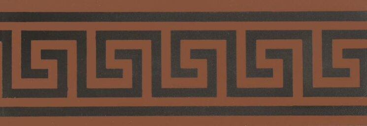 Бордюр Greek Key Border Black On Red 5.3x15.1 Victorian Floor Tiles Original Style з колекції Victorian Floor Tiles Original Style