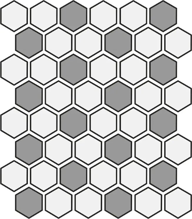 Мозаїка 33x37 XXS Esagono TWO COLOURS Etruria XXS з колекції XXS Etruria