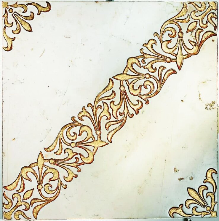 Декор (30.5x30.5) Scroll Fondo Biancone-Decoro Oro - Emotions з колекції Emotions Petra Antiqua Декор (30.5x30.5) Scroll Fondo Biancone-Decoro Oro - Emotions з колекції Emotions Petra Antiqua