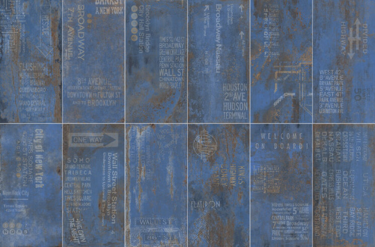 Декор (61.5x121) 2A27 Flatiron Blue Dec Rettificato - Flatiron з колекції Flatiron EnergieKer