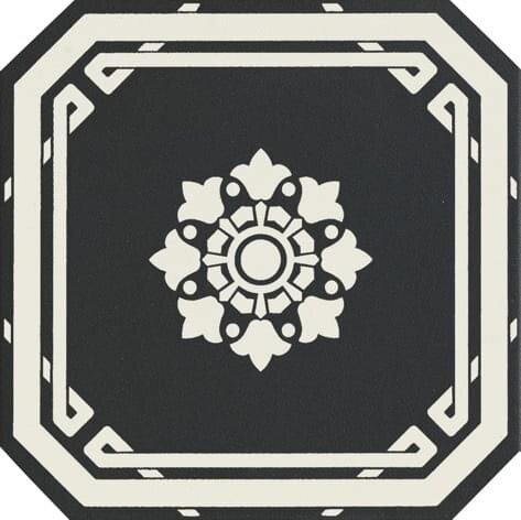 Декор Ottagono Black Dover 20x20 Old England Ceramiche Grazia з колекції Old England Ceramiche Grazia