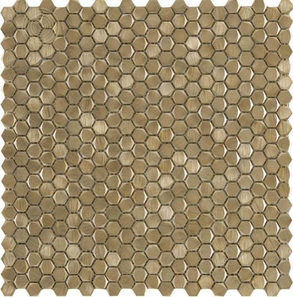Мозаїка Gravity Aluminium Hexagon Gold 31x31 Mosaics LAntic Colonial з колекції Mosaics LAntic Colonial