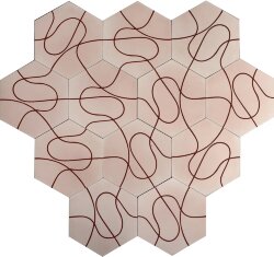 Плитка 20x23 Paths – Pale Pink/Ruby red Marrakech Design Charlotte von der Lancken